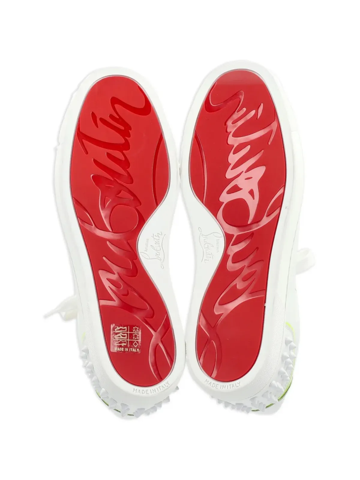 Christian Louboutin Pre-Owned ヴィエラ スパイクディテール レザー スニーカー - ホワイト - 画像5