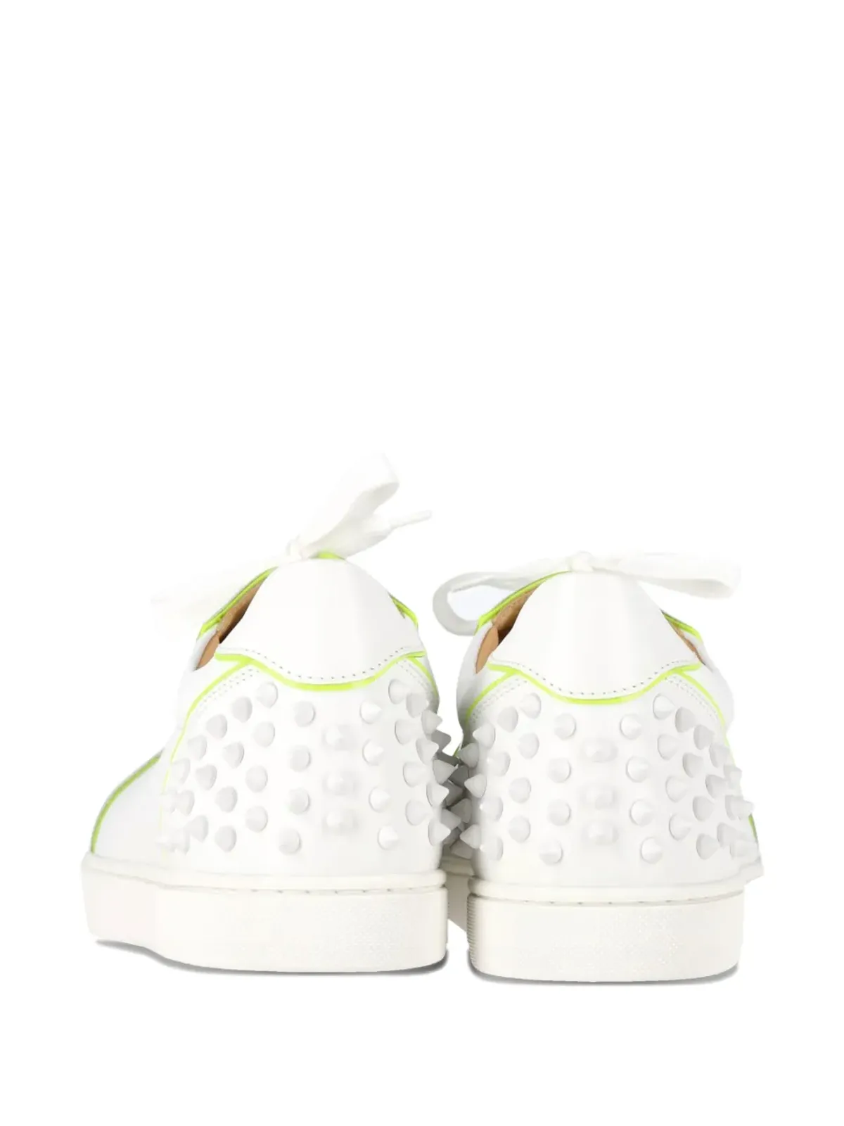 Christian Louboutin Pre-Owned ヴィエラ スパイクディテール レザー スニーカー - ホワイト - 画像2