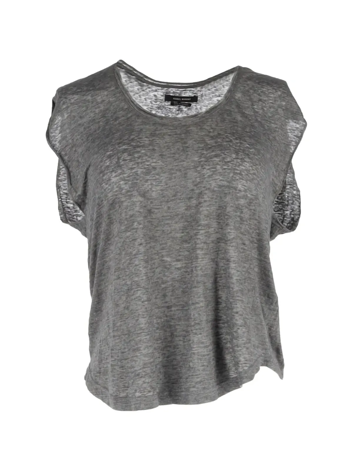 Isabel Marant Vintage ドレープリネンTシャツ - グレー - 画像1