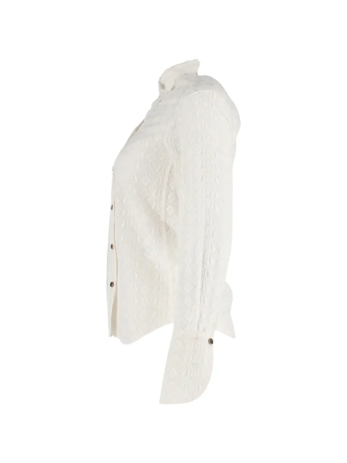 Chloé Vintage レースボタン留めシャツ - ホワイト - 画像3