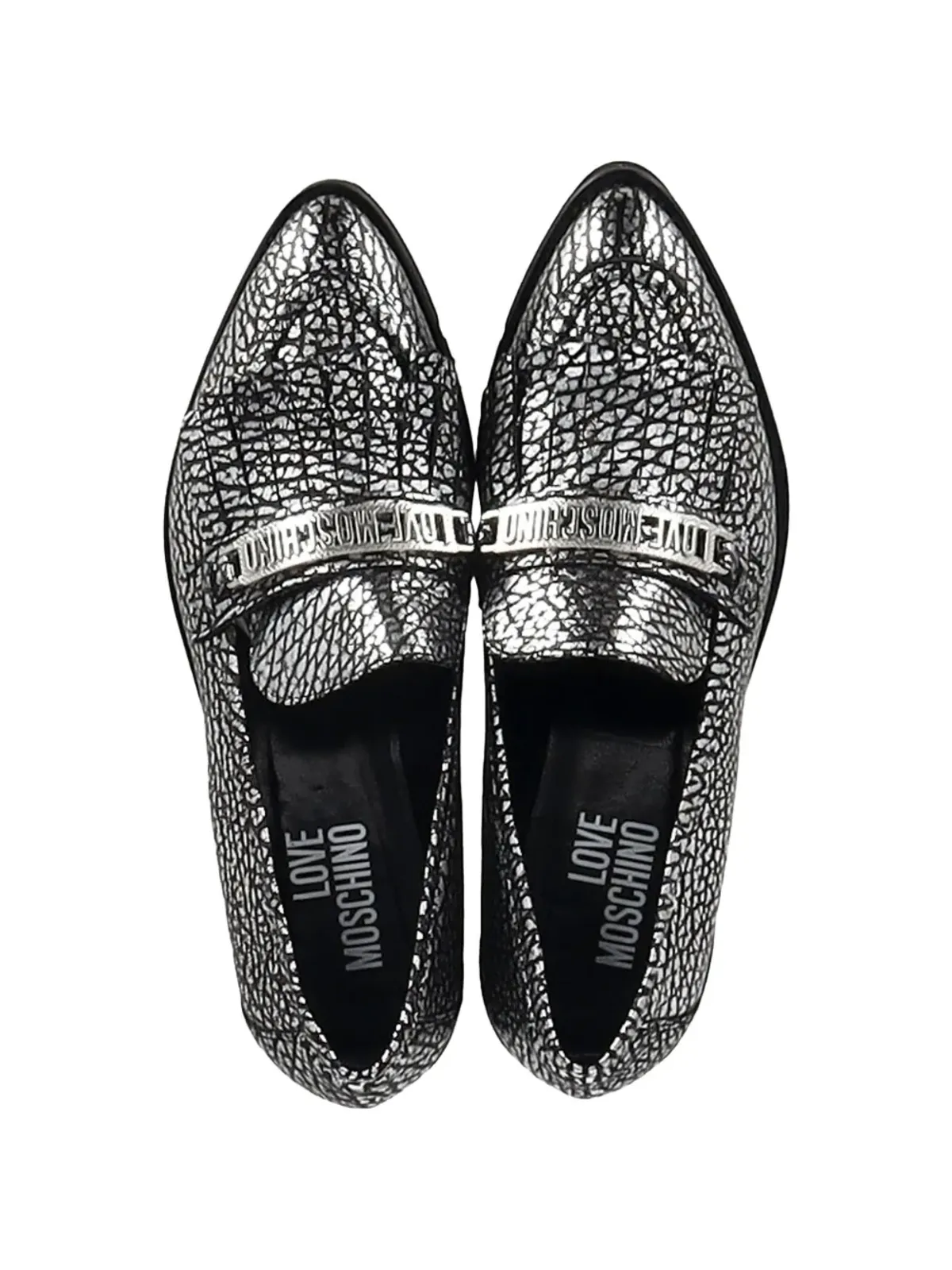 Moschino Pre-Owned クラックドアクセント ローファー - 画像4