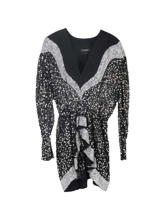 Isabel Marant Vintage Isabel Marant Vintage Caldes sequined-embellished mini dress - Blackの商品画像