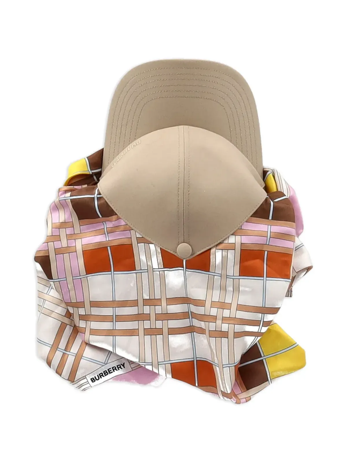 Burberry Pre-Owned スカーフディテールのベースボールハット - 画像3