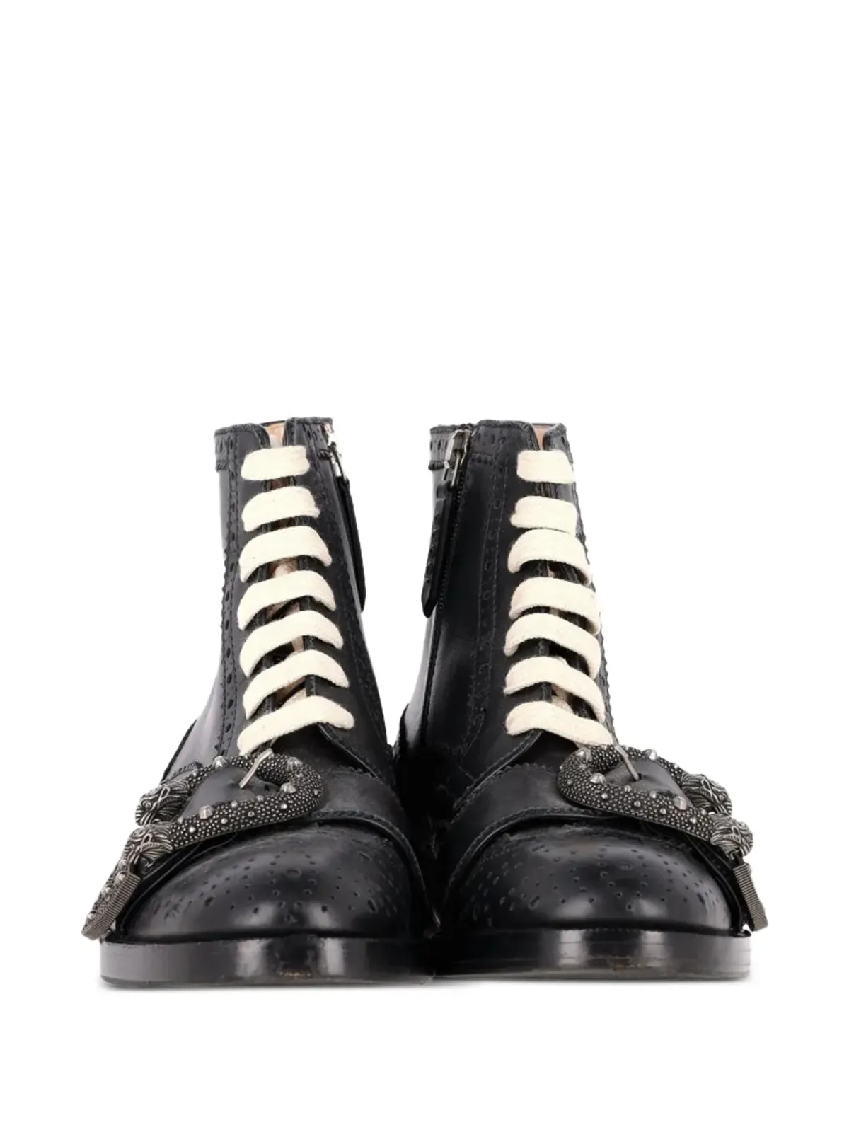 Gucci Pre-Owned ウィングチップバックルブーツ - 画像5