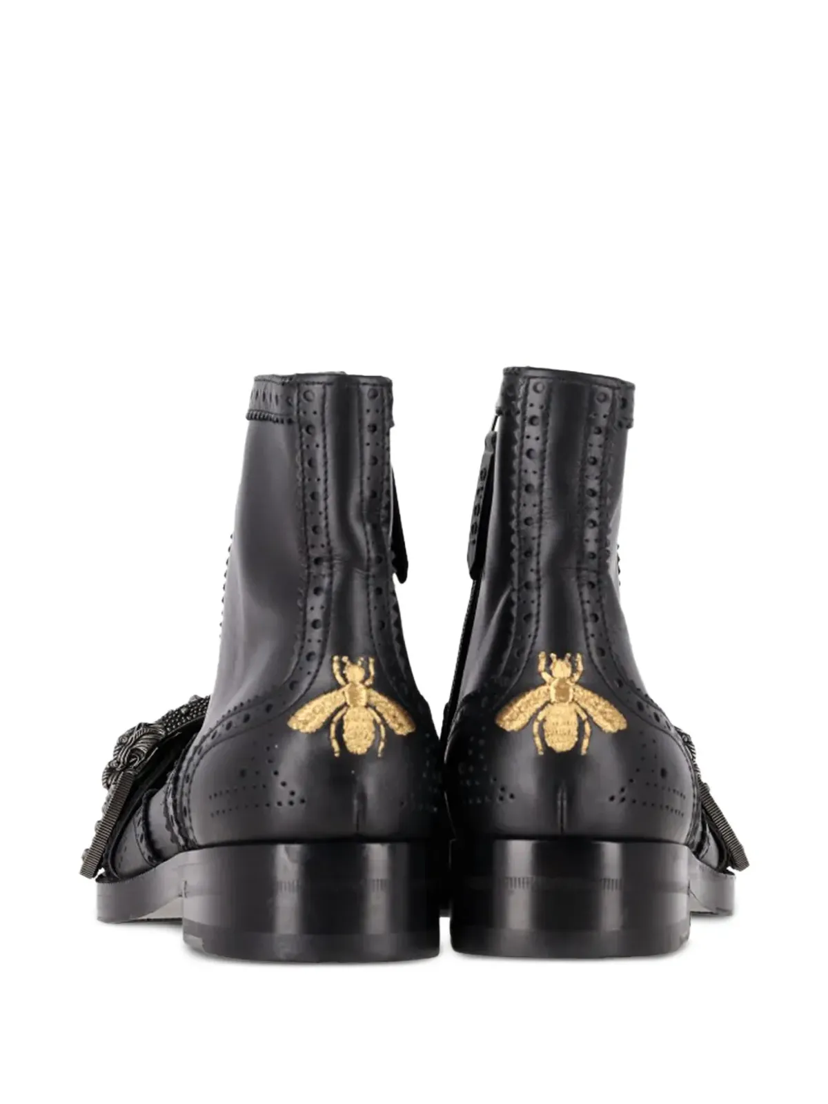 Gucci Pre-Owned ウィングチップバックルブーツ - 画像3