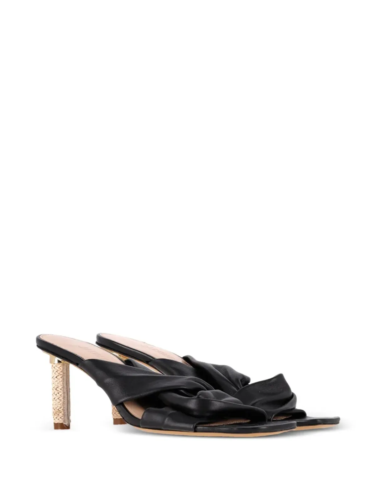 Jacquemus Pre-Owned Bellagio crossover sandals - Black - 画像2