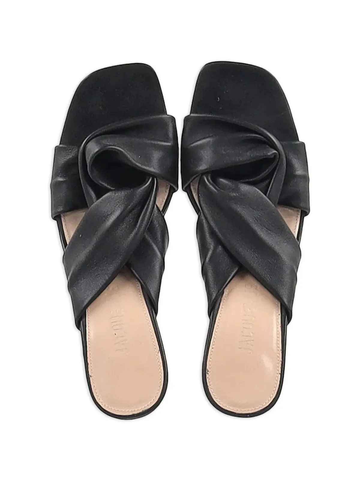 Jacquemus Pre-Owned Bellagio crossover sandals - Black - 画像4
