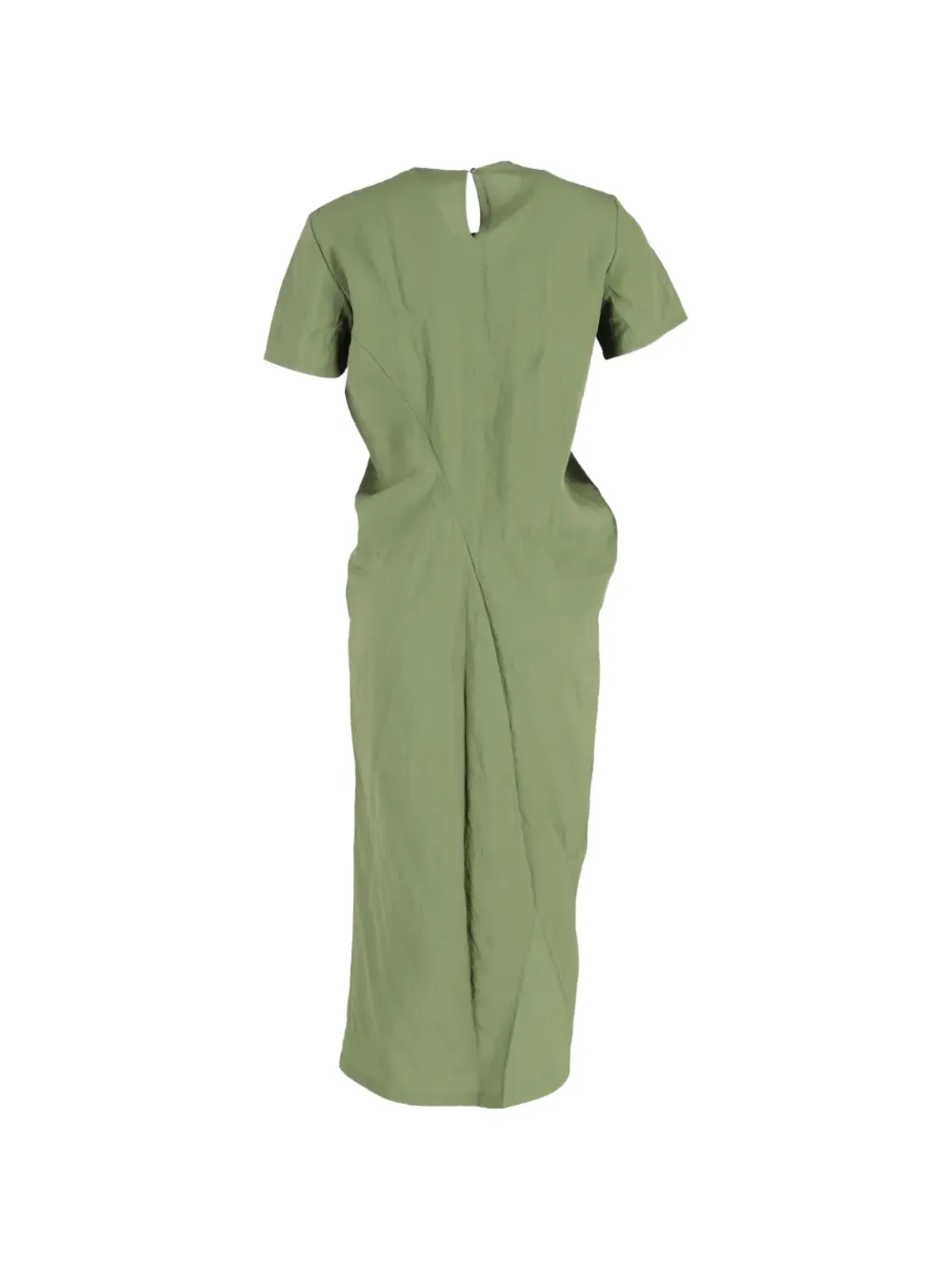 Jil Sander Pre-Owned gathered short-sleeve mini dress - Green - 画像2