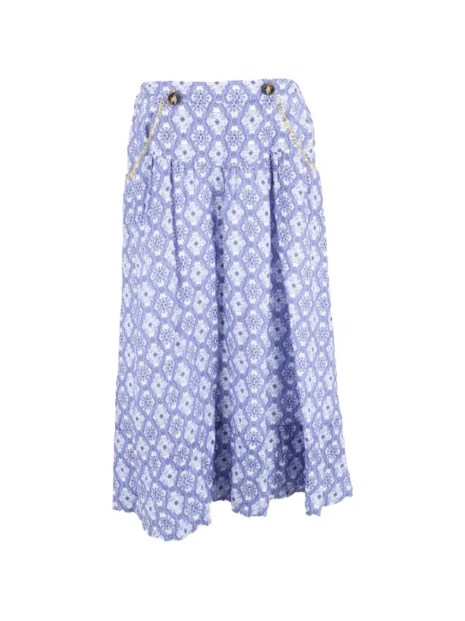 SALONI Saloni 花柄刺繍ミディスカートの商品画像