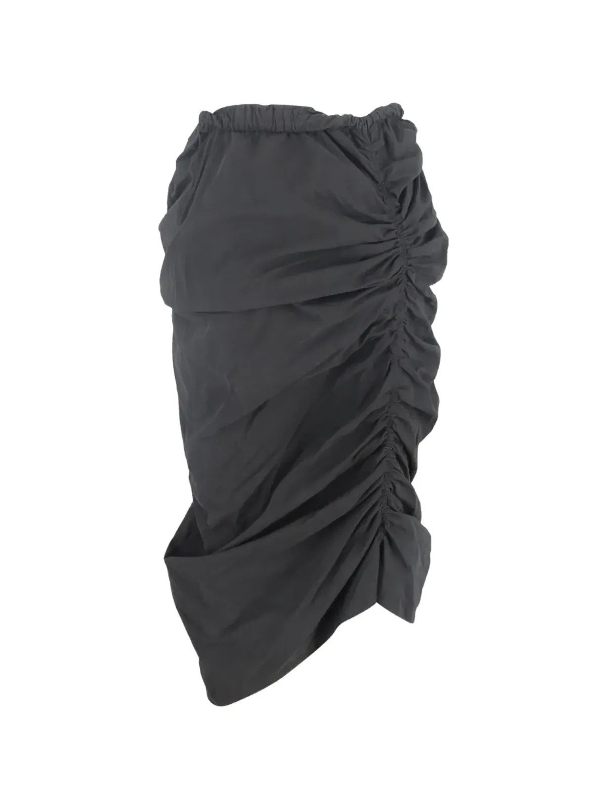 Yohji Yamamoto Pre-Owned gathered midi skirt - Black - 画像2
