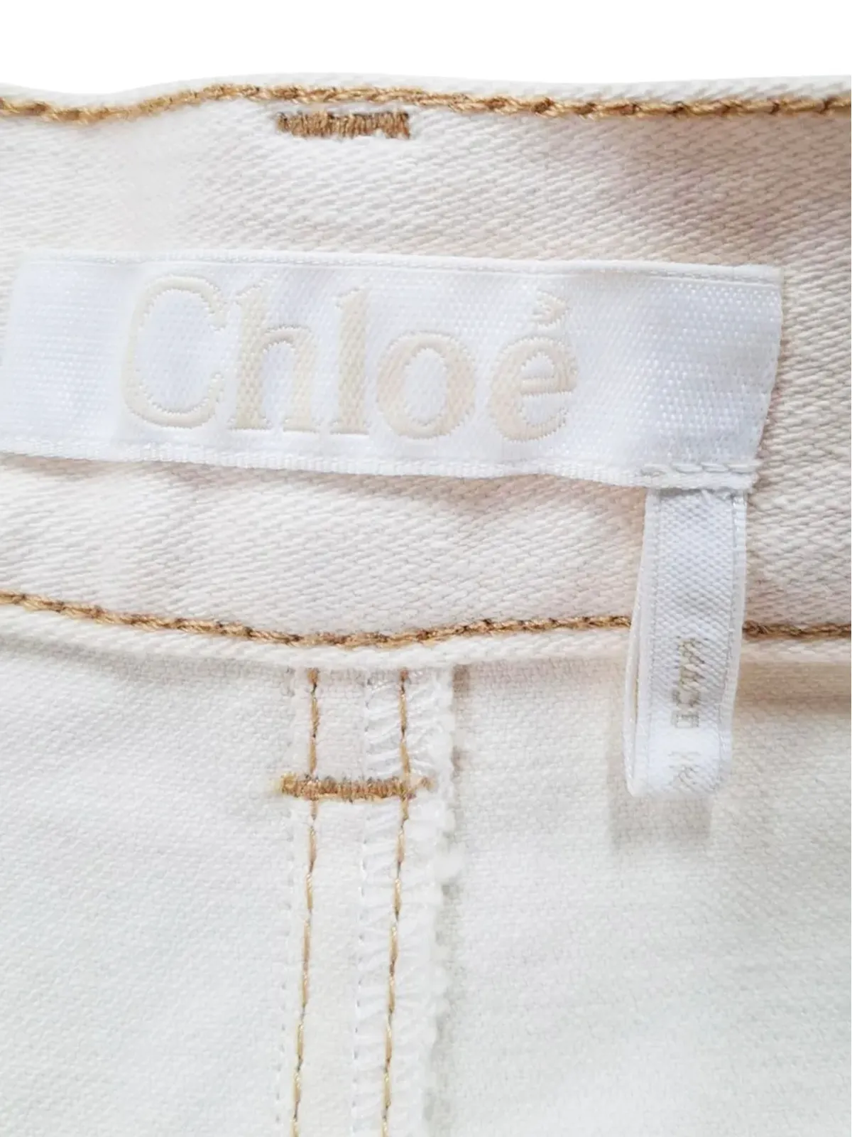 Chloé Vintage コントラストステッチ ポケットショーツ（ホワイト） - 画像3