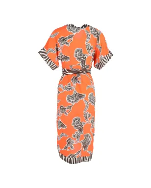 Diane Von Furstenberg Vintage Echo floral wrap midi dress - Orange - サムネイル2