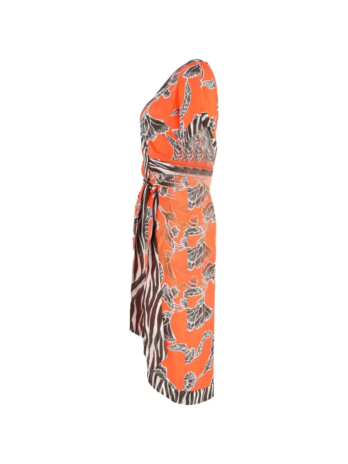 Diane Von Furstenberg Vintage Echo floral wrap midi dress - Orange - 画像3