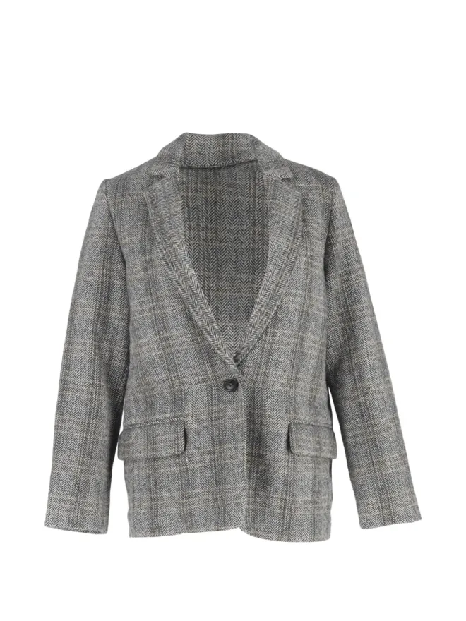 Isabel Marant Vintage Isabel Marant Vintage ヘリンボーン柄 シングルブレスト ブレザー - グレーの商品画像