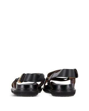 Marni ビンテージ Fussbett クロスストラップ レザーサンダル - ブラック - サムネイル5