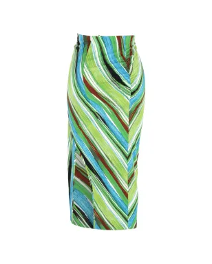 Diane Von Furstenberg Vintage ストライプミディスカート - サムネイル2