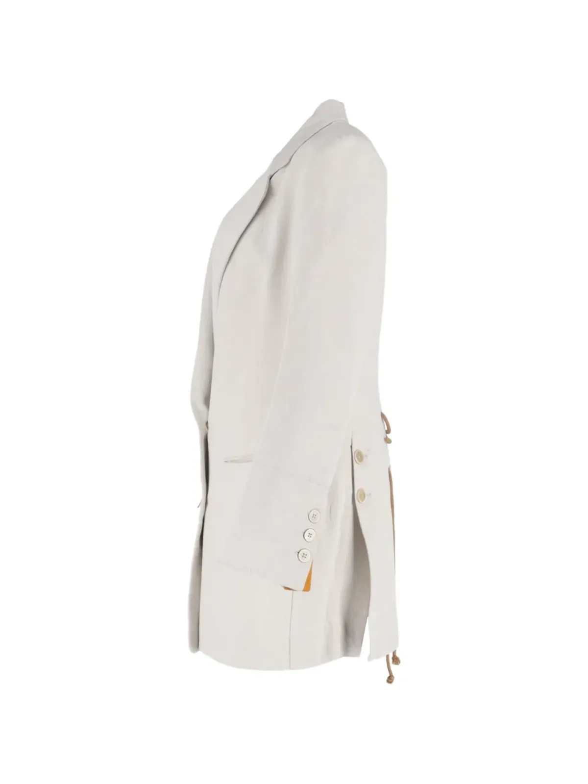 Ann Demeulemeester Vintage ダブルブレスト レースアップ コート - 画像3
