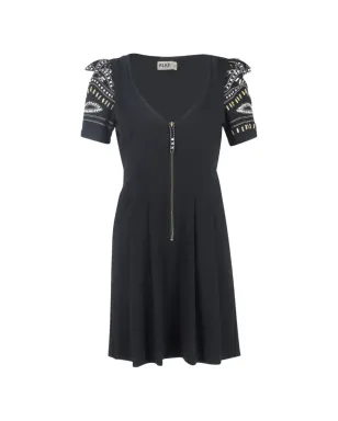 Temperley London ガーナ・パフスリーブ・ミニドレス（ブラック） - サムネイル1