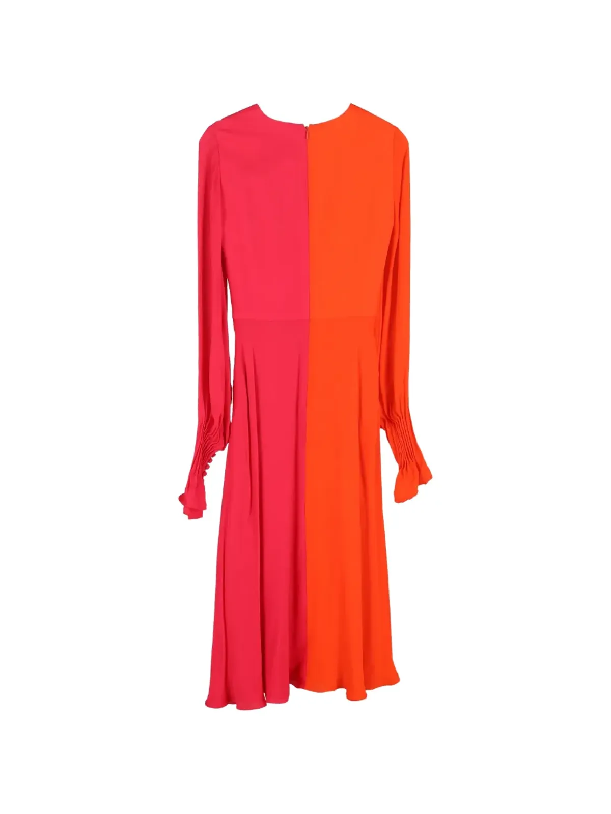 Carolina Herrera Vintage ギャザー入りボリカラー ミディドレス - 画像2