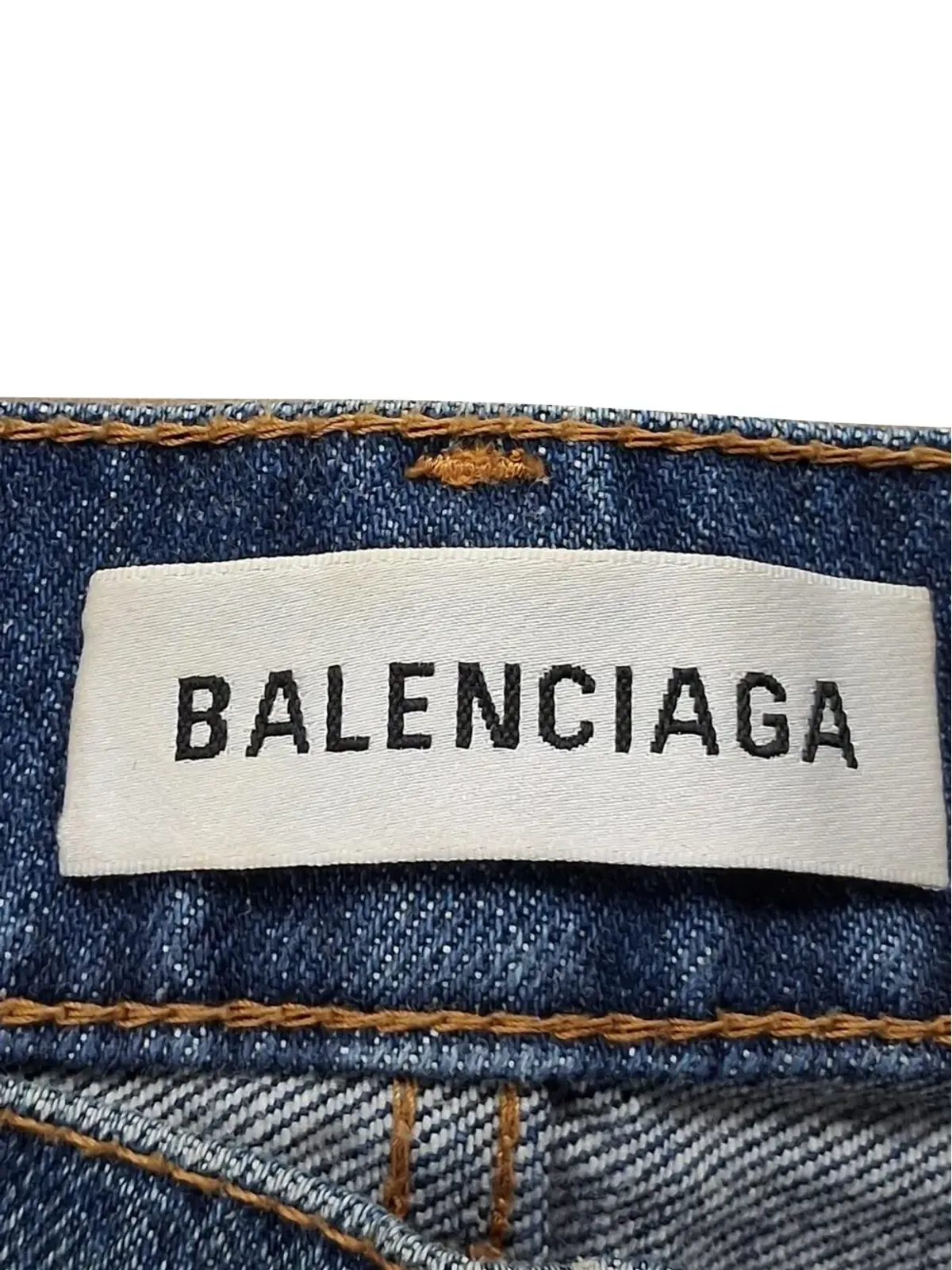 Balenciaga Pre-Owned 前スリット入りスカート - ブルー - 画像3