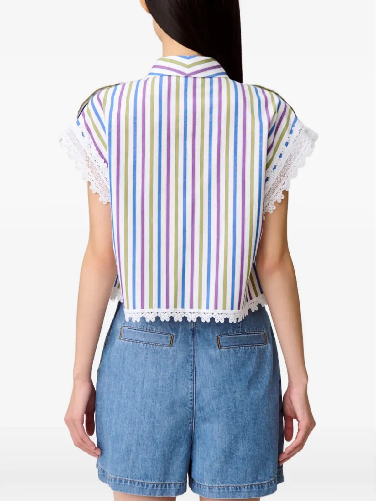 Claudie Pierlot ストライプレースシャツ - 画像5