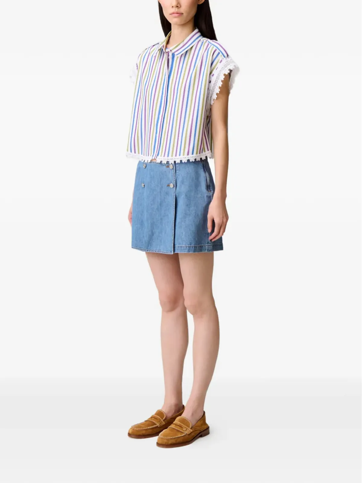 Claudie Pierlot ストライプレースシャツ - 画像3