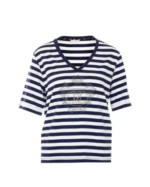 LIU JO ストライプ柄 Vネック Tシャツ - サムネイル1