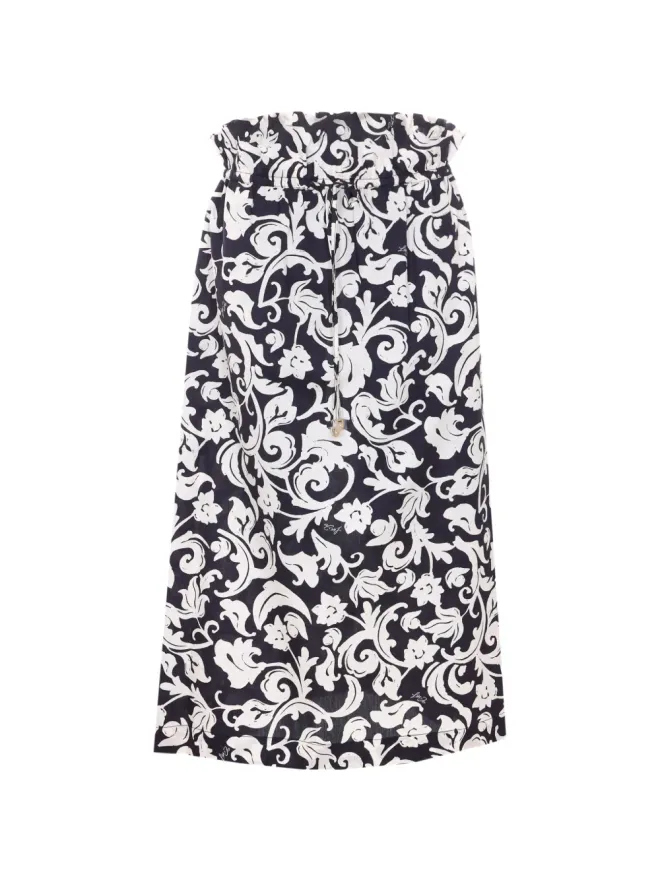 LIU JO LIU JO エラスティック付きプリントミディスカートの商品画像