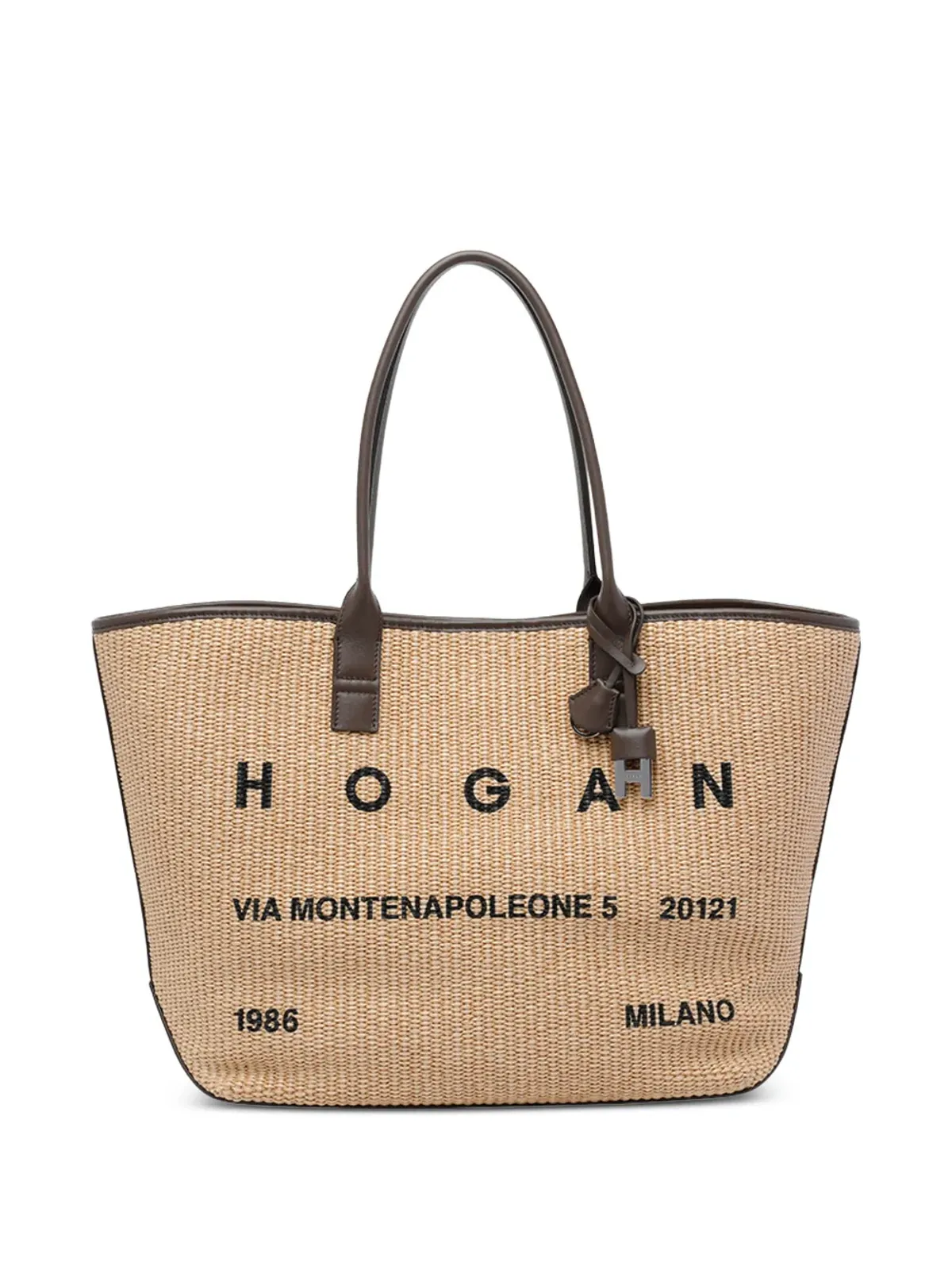 Hogan アドレス フロントロゴ ラフィア トートバッグ - 画像1