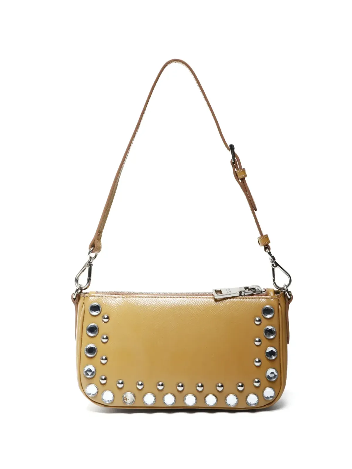 Prada Pre-Owned スタッズ付きレザー ショルダーバッグ - Neutrals - 画像2