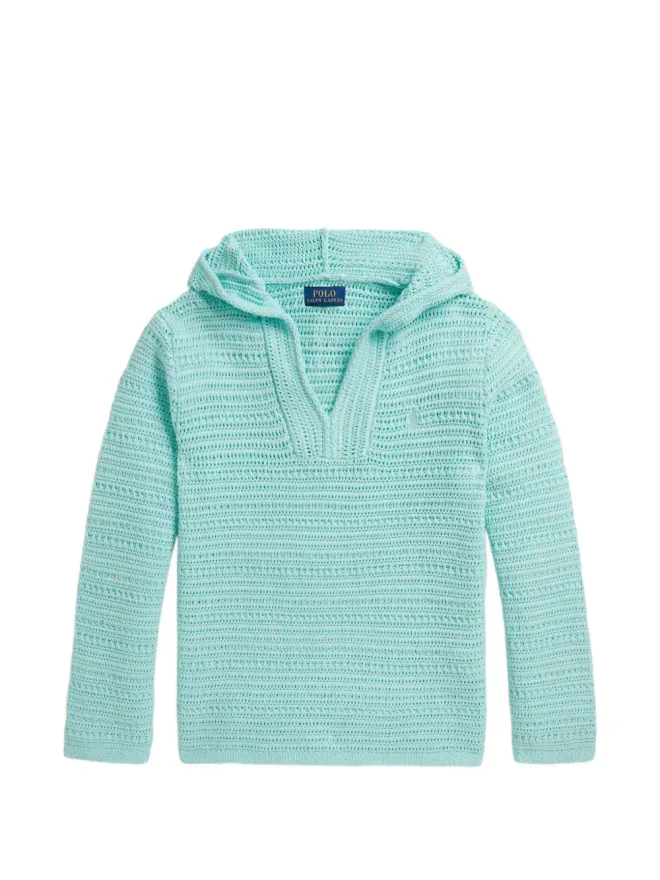 POLO RALPH LAUREN KIDS POLO RALPH LAUREN KIDS クロシェ風フーディ ブルーの商品画像