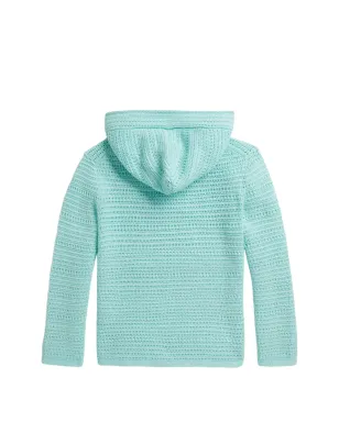 POLO RALPH LAUREN KIDS クロシェ風フーディ ブルー - サムネイル2