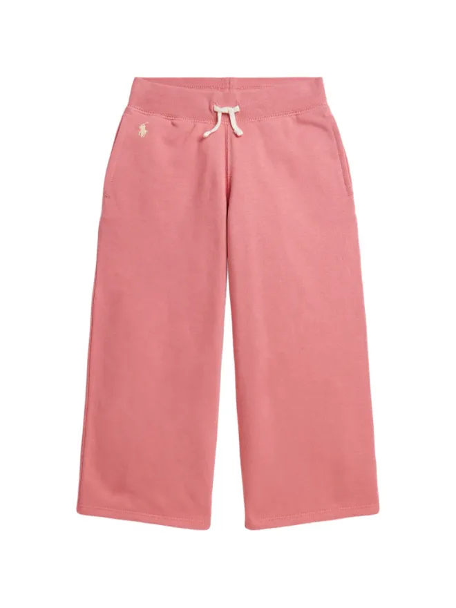 POLO RALPH LAUREN KIDS POLO RALPH LAUREN KIDS embroidered wide-leg sweatpant - Pinkの商品画像