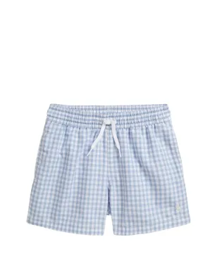 POLO RALPH LAUREN KIDS ギンガム刺繍スイムトランク - Blue - サムネイル1