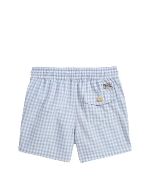 POLO RALPH LAUREN KIDS ギンガム刺繍スイムトランク - Blue - サムネイル2