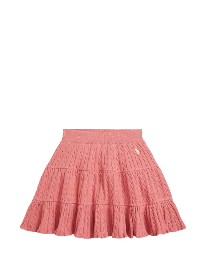 POLO RALPH LAUREN KIDS POLO RALPH LAUREN KIDS ティアードケーブルコットン ミニスカート - ピンクの商品画像