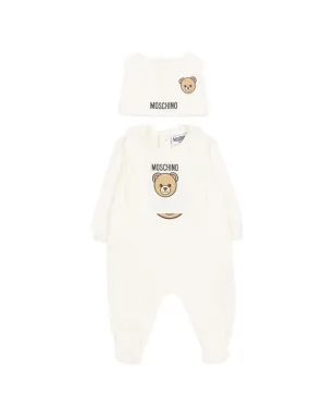 Moschino Kids bear hat babygrow set - Neutrals - サムネイル1