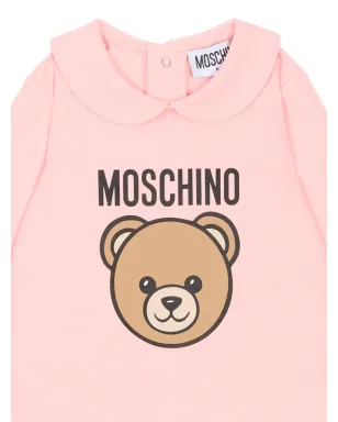 Moschino Kids ベアモチーフ ラウンドカラー パジャマ - ピンク - サムネイル3