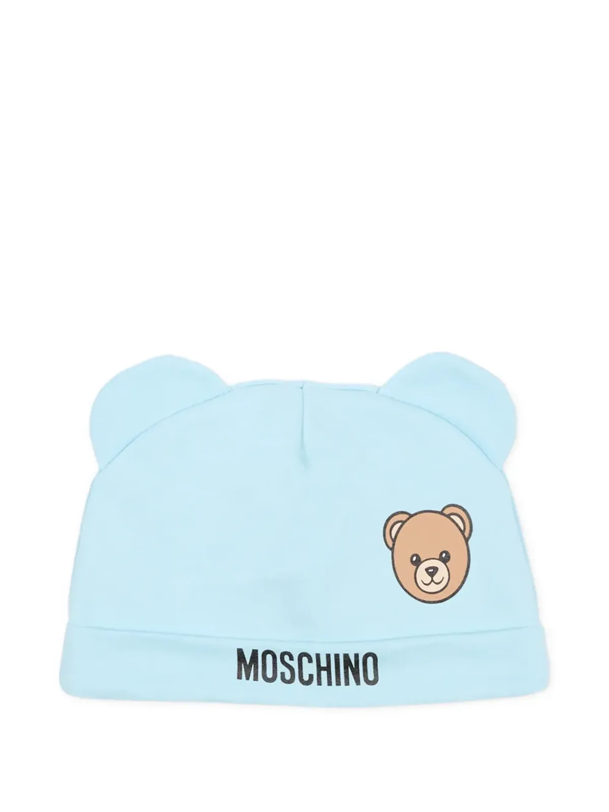 Moschino Kids ベアのアップリケ付き 帽子とビブのセット - 画像3