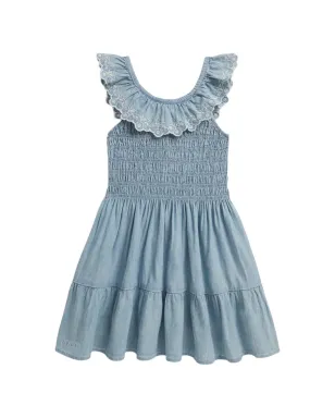 POLO RALPH LAUREN KIDS スモックブルーベリー刺繍ドレス - サムネイル2