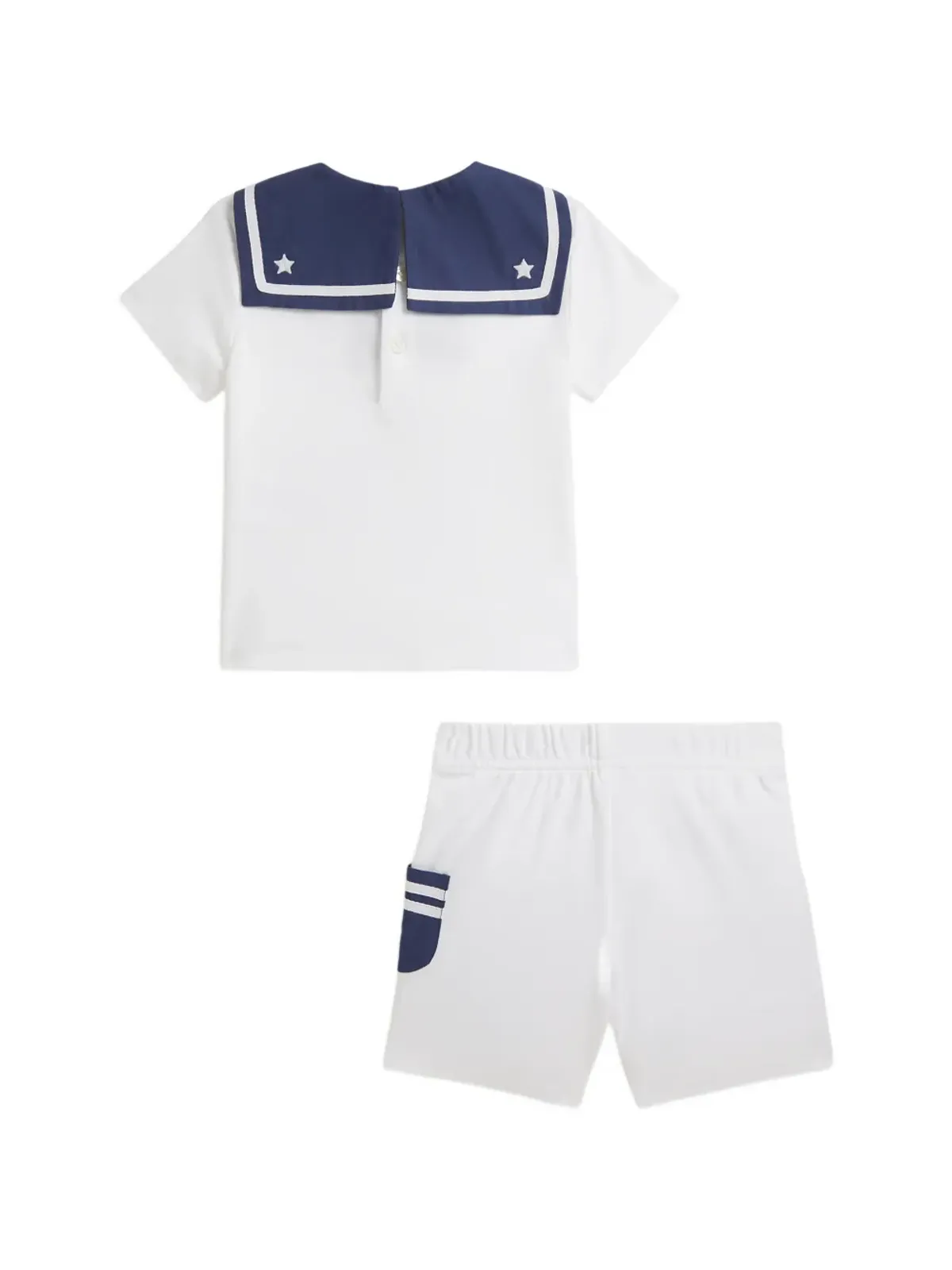 POLO RALPH LAUREN KIDS 刺繍入りセーラーTシャツとショートセット（ホワイト） - 画像2