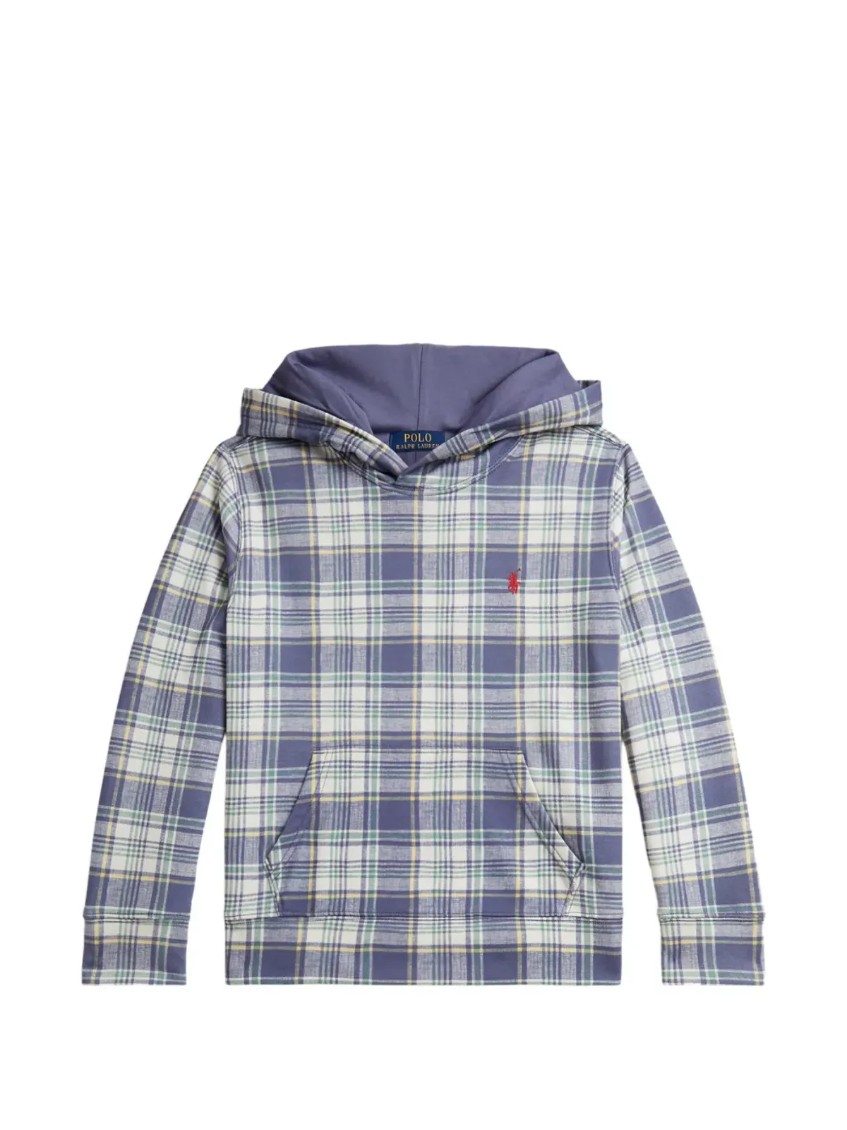 POLO RALPH LAUREN KIDS チェック柄フーディー ブルー - 画像2