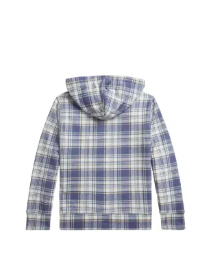 POLO RALPH LAUREN KIDS チェック柄フーディー ブルー - サムネイル3