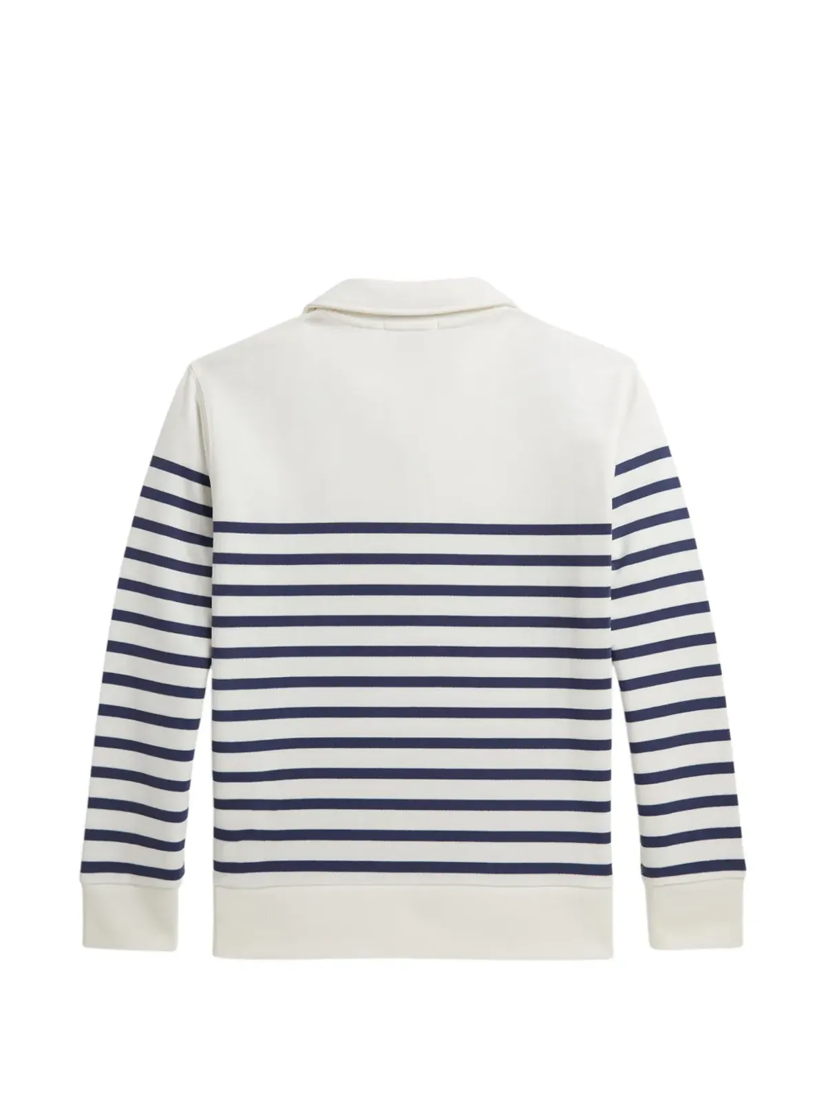 POLO RALPH LAUREN KIDS ストライプ柄 クォータージップ ポロシャツ（ホワイト） - 画像2