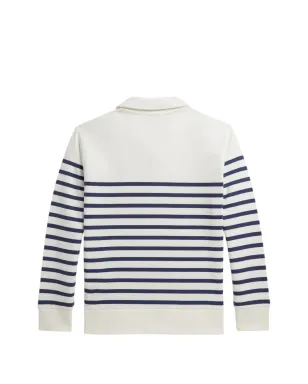 POLO RALPH LAUREN KIDS ストライプ柄 クォータージップ ポロシャツ（ホワイト） - サムネイル2
