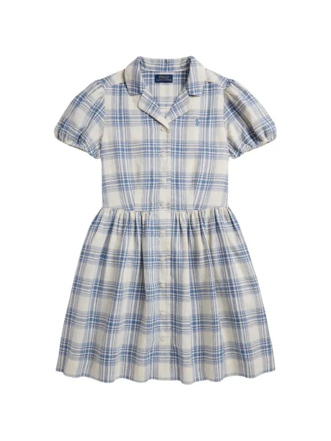 POLO RALPH LAUREN KIDS POLO RALPH LAUREN KIDS チェック柄刺繍シャツドレスの商品画像