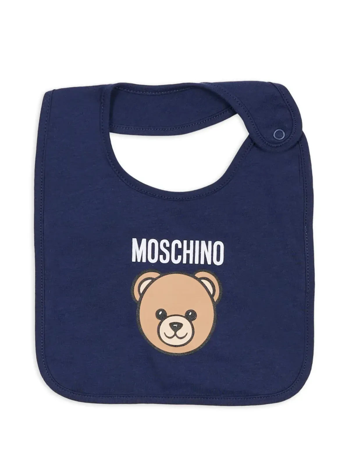 Moschino Kids テディベア耳付き帽子・スタイセット ブルー - 画像2
