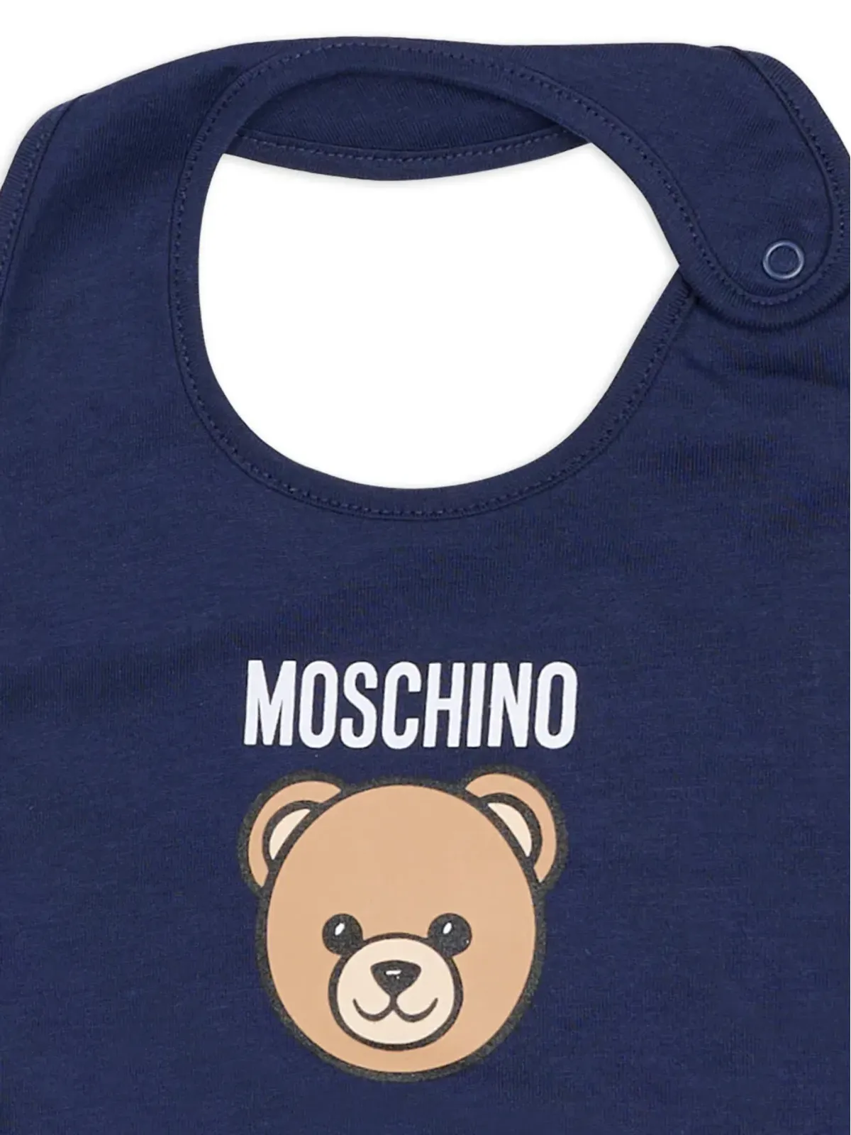 Moschino Kids テディベア耳付き帽子・スタイセット ブルー - 画像4