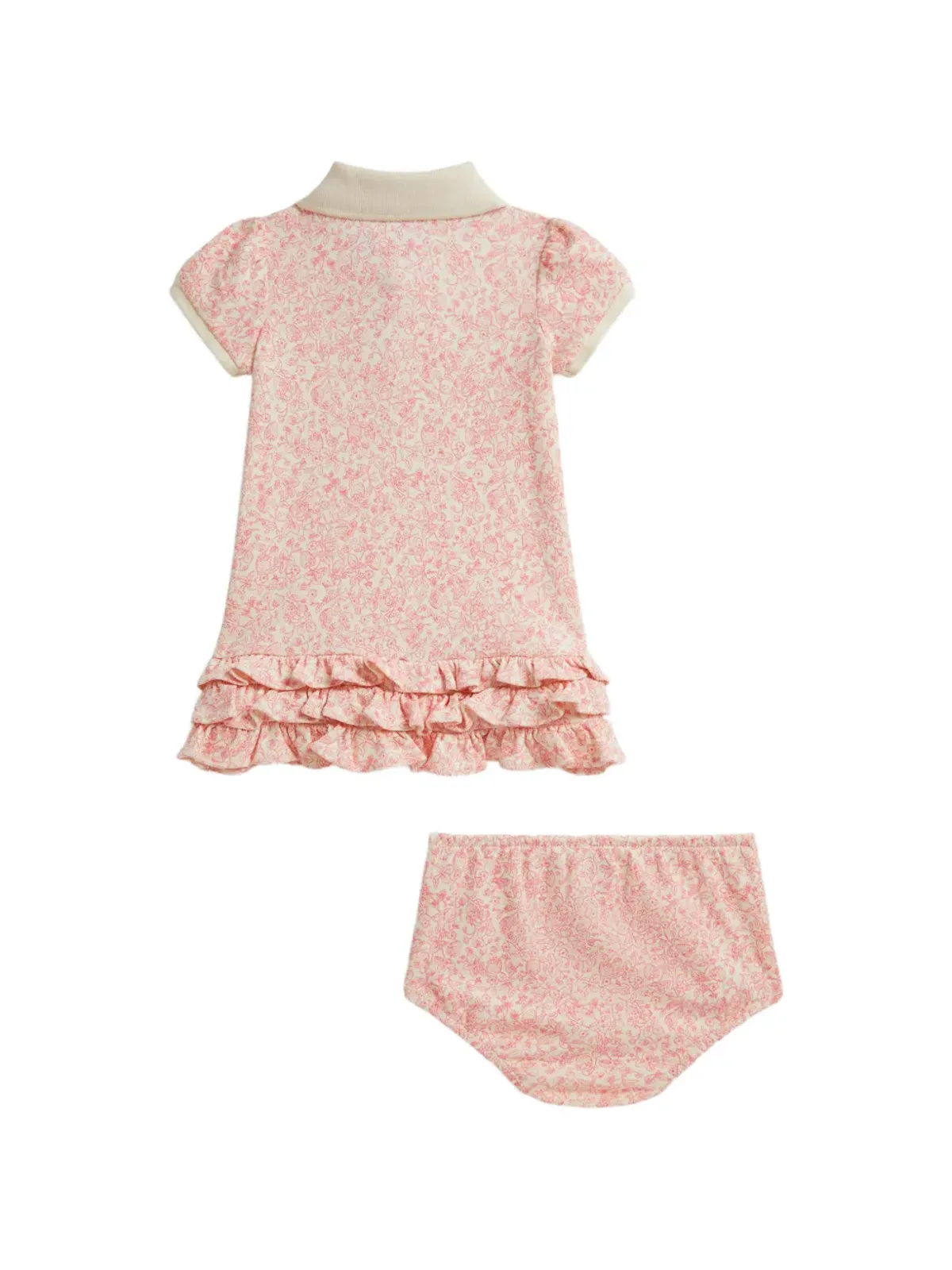 POLO RALPH LAUREN KIDS ruffled floral cotton polo dress - 画像2