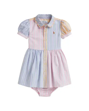 POLO RALPH LAUREN KIDS ストライプ柄フリルシャツドレスセット（2点セット） - サムネイル1